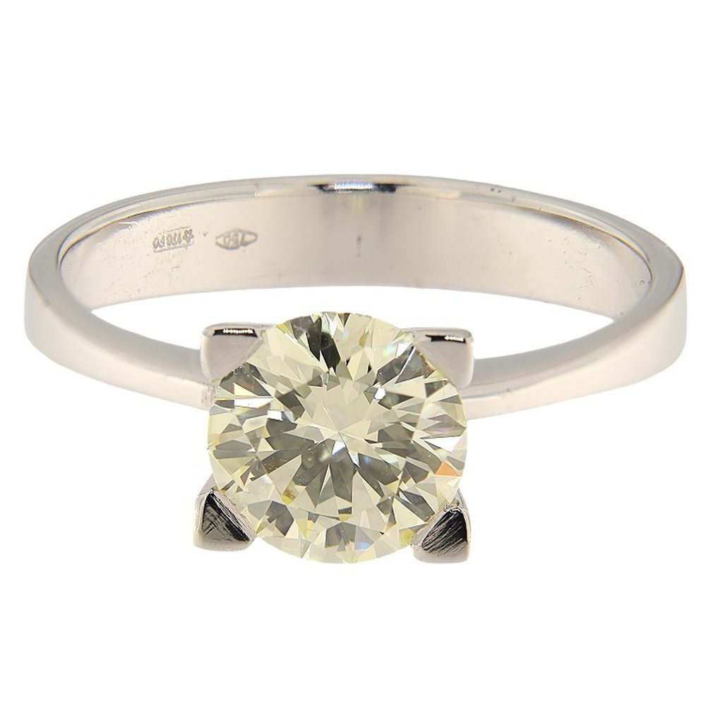 Solitaire ring in white gold with brilliant-cut diamond , photograph 1