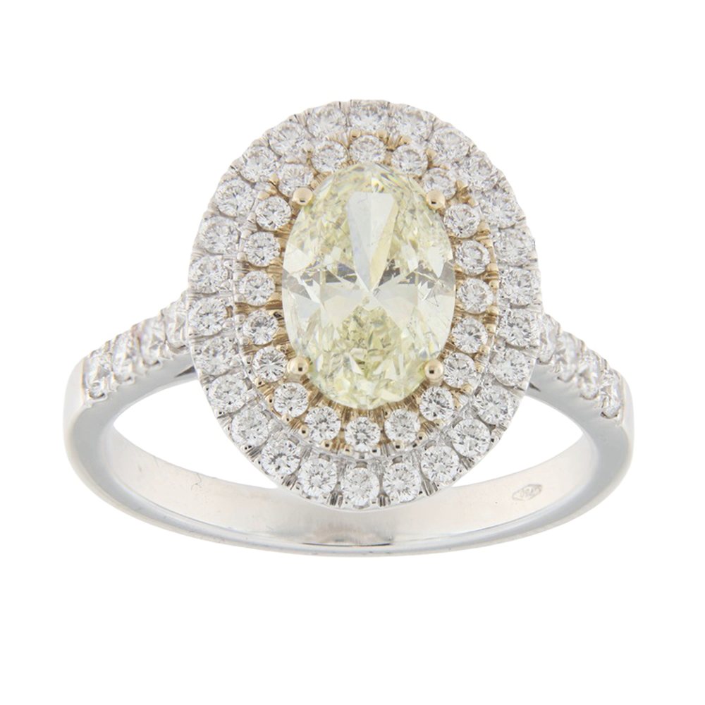 Ring in white gold with diamond centre 1.51 ct l/si2 and, photograph 1